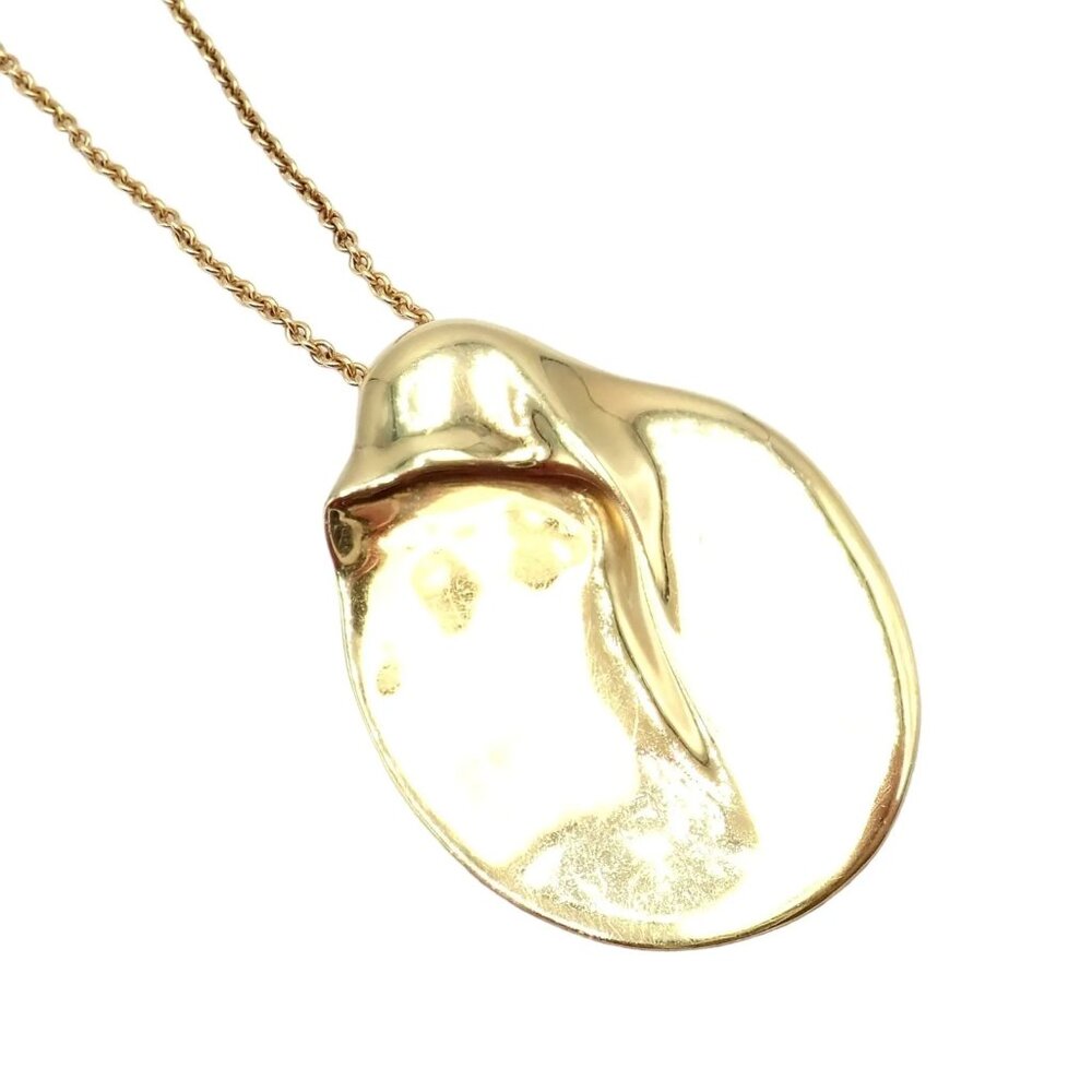 Tiffany & Co Peretti 18k Yellow Gold Madonna Pendant Extra Large Necklace 30"